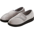 thumbnail image 1 of Silverts Women Extra Wide Easy Closure Jewel Slippers, 7, Light Grey, 1 of 2