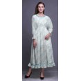 thumbnail image 2 of Bimba Robe Teinture sur Nœuds Femme à Manches Longues, Smockée, Col Rond, à Volants, Été, Maxi-Moyen, 2 of 5