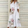 thumbnail image 1 of Robe de Plage Femme Décontractée à Manches Courtes Robes Taille Empire Robe sous le Genou Poches, 1 of 3