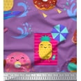 thumbnail image 1 of Soimoi Purple Rayon Fabric Beech & Fun Party Decor Fabric Printed Yard 42 Inch Wide, 1 of 5