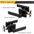 thumbnail image 2 of Polished Chrome Door Handles Interior Square Privacy Door Levers Door Handles Interior Door Lock for Bedroom and Bathroom Reversible for Right/Left Side Doors, 2 of 7
