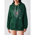 thumbnail image 4 of Faithtur Femmes Sweat à Capuche, Manches Longues à Capuche Broderie Cobweb Coeur Pull-Over Casual Tops, 4 of 9