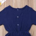thumbnail image 4 of Sylvamorning Infant Baby Romper Solid Color Short Sleeve Elastic Waist Jumpsuit, 4 of 6