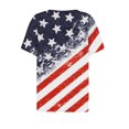 thumbnail image 5 of KIHOUT Women's Independence Day Printed T-Shirt Button Up Short Sleeved V-Neck Tops Red L, 5 of 5