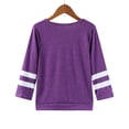 thumbnail image 3 of PMVFHDE T-Shirts Graphiques Enfants Filles Tunique Décontractée Col Rond Manches Longues Chandail Chandail en Molleton Blouse Ample Décontractée T-Shirt Violet, 8-9 Ans, 3 of 5