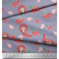 thumbnail image 2 of Soimoi Modal Satin Fabric Floral & Paisley Printed Craft Fabric by The Yard 42 Inch Wide, 2 of 3