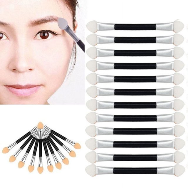 12Pcs Makeup Double-end Eye Shadow Eyeliner Brush Sponge Applicator Tool Make up Pallet
