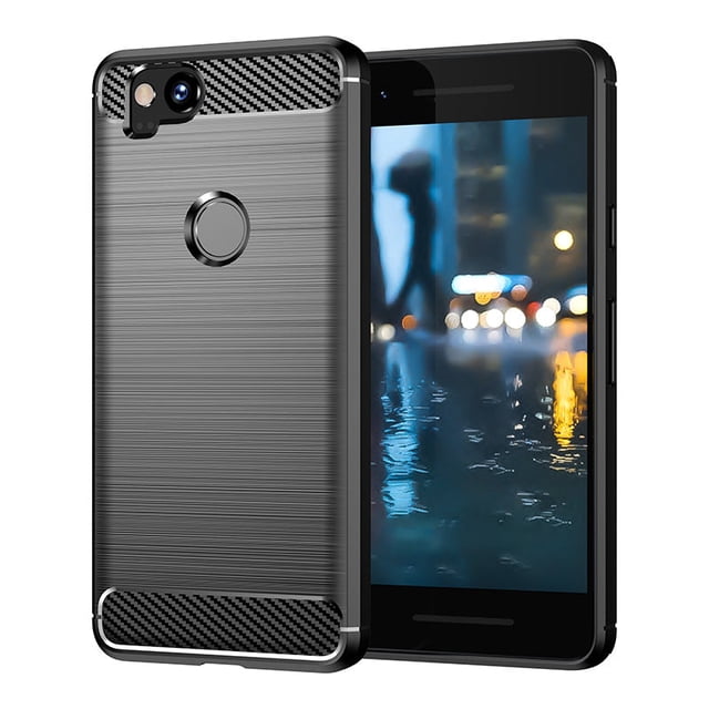 PANDACO Black Brushed Metal Case for Google Pixel 2 XL