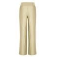 thumbnail image 4 of Penkiiy Pantalon Grand Décontracté Taille Haute Extensible pour Femme, Beige, 3TG, 4 of 6