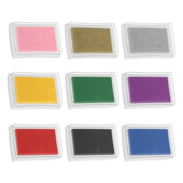3"x2.2" Craft Ink Pad for Rubber Stamp, 9Pcs Washable Stamp Pad Card Making Stamping Scrapbook Fingerprint Footprint Handprint, 9 Colors