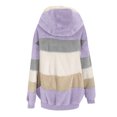 thumbnail image 4 of FAIWAD Women's Full Zip Fuzzy Fleece Hooded Coat Color Block Drawstring Fall Winter Warm Coat with Pockets, 4 of 6