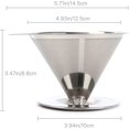 thumbnail image 2 of Pour over Coffee Dripper Reusable Drip Cone Coffee Filter Portable Pour over Coffee Maker Home Office Camping, 2 of 5