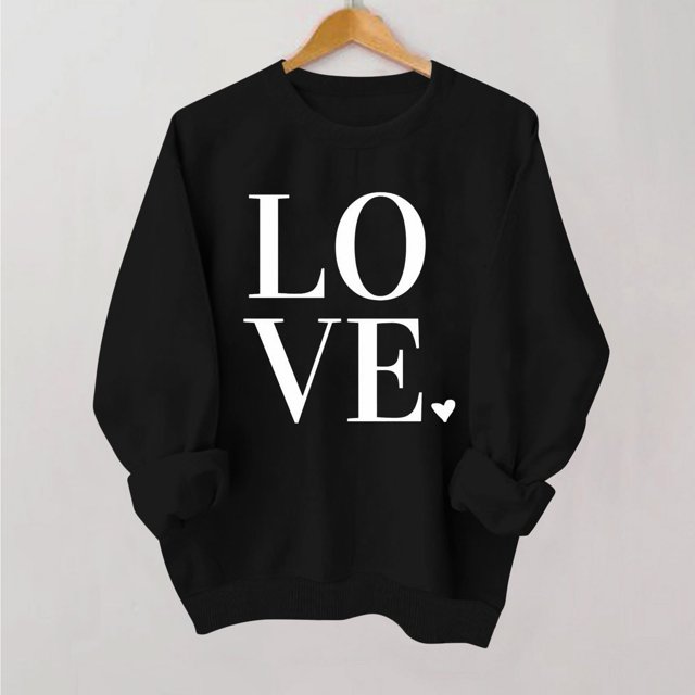 Meichang Sweatshirts à Col Rond pour Femmes, Sweatshirts de la Saint-Valentin, Sweatshirts Graphiques Cœur, Manches Longues Décontractées, Coupe Ample, Vacances