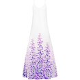 thumbnail image 4 of Robe Maxi à Imprimé Floral pour Femmes Sans Manches, Robes d'Été Décontractées, Col en V, Bretelles Spaghetti, Longue Robe Soleil, 4 of 5
