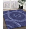 thumbnail image 3 of Ahgly Company Tapis d'Intérieur Rectangulaire Transitionnel Bleu Lavable à la Machine, 2 Pieds x 3 Pieds, 3 of 7