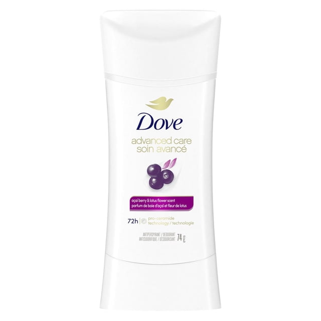 Dove Advanced Care Antiperspirant Deodorant Açaí Berry & Lotus Flower, 74 g