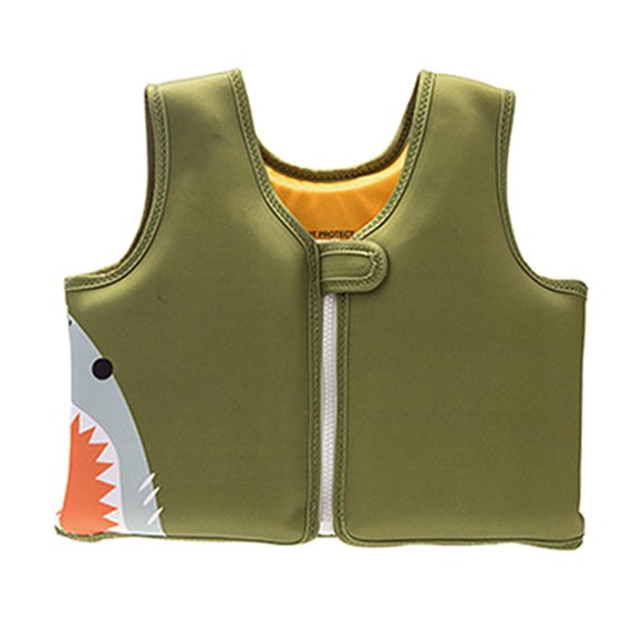 S SERENABLE Kids Swim Vest Boys Girls Cute Life Jacket for Fishing Swimming Water Sports Green Shark