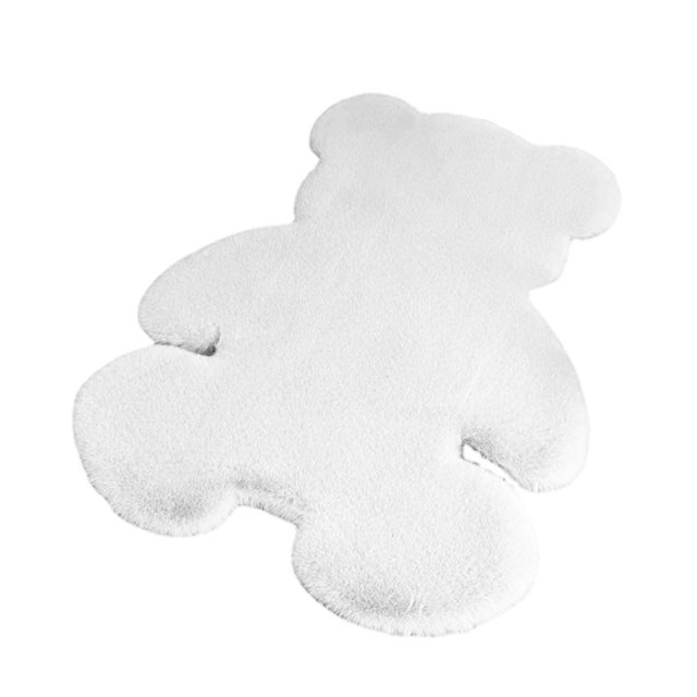 LOVEVER Bear Shaped Area Rug Cute Bedroom Rugs Soft Fluffy Faux Fur Rug Fuzzy Shaggy Rug Carpet for Kids Teen Girls Room Floor Sofa Living Room