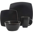 thumbnail image 4 of Gibson Elite Soho Lounge Square 16 Piece Stoneware Dinnerware Set, Black, 4 of 6