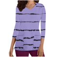 thumbnail image 2 of T-shirt Imprimé Polyvalent pour Femme, Haut Décontracté à Col Rond, Tissu Imitation Rack Doux, Manches 3/4 Coupe Décontractée, Conçu pour un Port Quotidien Confortable Ou l'Allaitement, 2 of 8