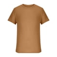 thumbnail image 3 of DPTALR Men's Summer Solid Round Neck Short Sleeved Knitted T-shirt, 3 of 5