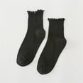 thumbnail image 2 of XIAQUJ Womens Socks with Ruffled Hem And Low Ankle Lace Sock Slippers Black One Size, 2 of 3