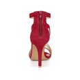thumbnail image 2 of BLISSFUL STEP Women Zipper Ankle Strap Stiletto Heel Sandals Red 5, 2 of 7