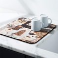 thumbnail image 4 of Coffee Bar Mat Accessories for Countertop Absorbent Hide Stain Rubber Backed Dish Drying Mats for Kitchen Counter Draining Pad Decor Gift Fit Under Coffee Maker Coffee Pot Espresso Machine (18x16in), 4 of 5