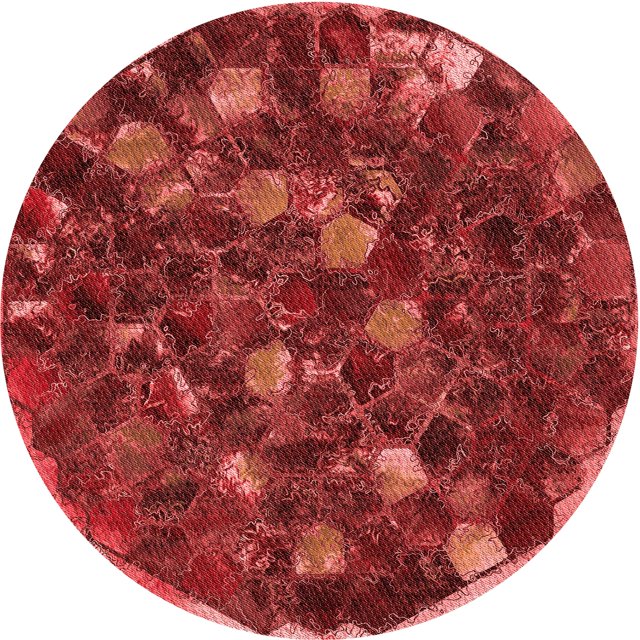 Ahgly Company Tapis d'Intérieur Ronds Transitionnels Rouges Lavables à la Machine, 7 Pieds Rond