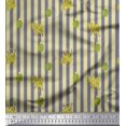 thumbnail image 1 of Soimoi Purple Rayon Fabric Cactus & Stripe Decor Fabric Printed Yard 42 Inch Wide, 1 of 5