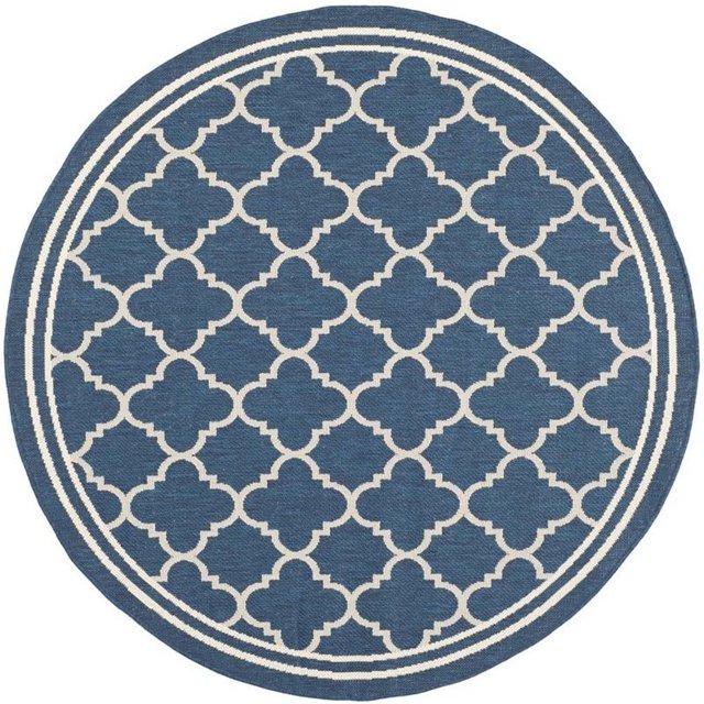 Safavieh Courtyard Navy Indoor Outdoor Rug - Round 5'3"