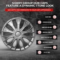 thumbnail image 3 of Wheel Cover Kit, 14 Inch Hubcaps Set of 4 Automotive Hub Caps with Universal Snap-On Retention Rings, 1-Tone ABS Plastic Silver Rim Covers for All Makes, Models (SG-5086-B-14), 3 of 7