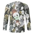 thumbnail image 4 of T-shirt Rétro Décontracté Grande Taille Automne et Hiver pour Homme, Imprimé Complet, Col à Manches Longues, Vieux Festival d'Halloween, 4 of 4