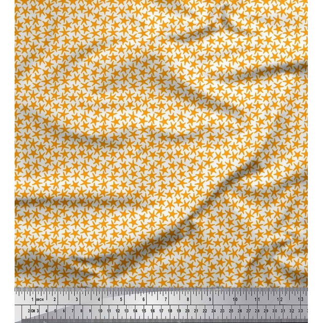 Soimoi Rayon Fabric Stars Star Print Fabric by the Yard 56 Inch Wide