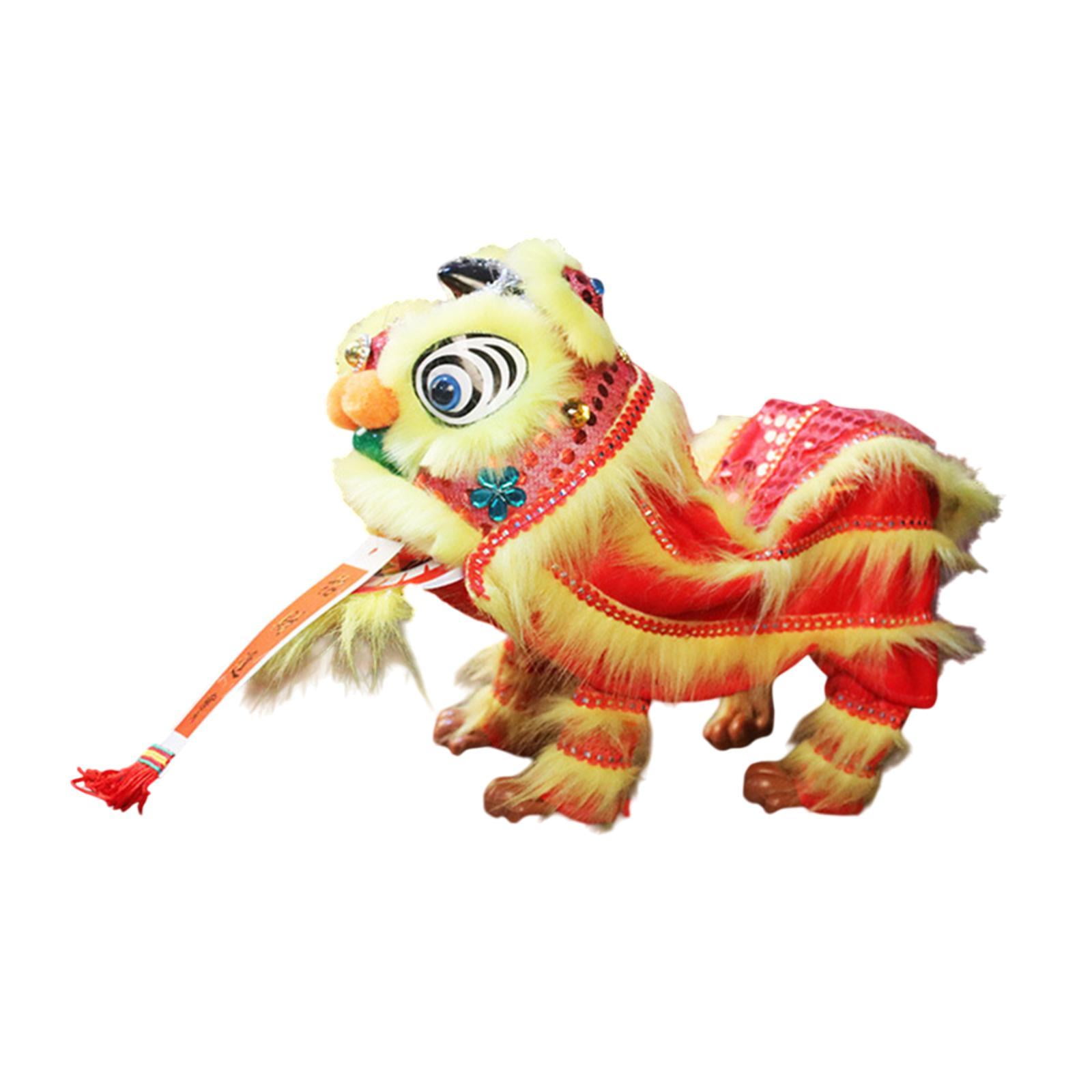 Bunblic Marionnette à Ficelle avec Tige Figurine Asiatique Marionnette Souvenir 2025 Artisanat Marionnette Faite à la Main pour Adultes Défilés Enfants Cadeaux Rouge Jaune