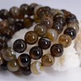 thumbnail image 2 of Bracelet Extensible Unisexe en Perles Rondes 8 mm en Agate à Bande Brune avec Pierre Précieuse 7 Pouces, 2 of 2