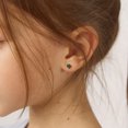 thumbnail image 3 of CZ Heart Solitaire Simulated Emerald Earrings Screw Back - Sterling Silver, 3 of 6