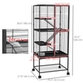 thumbnail image 3 of PawHut 4-Tier Ferret Cage Rolling Small Animal Cage w/ Storage Shelf, Grey, 3 of 10