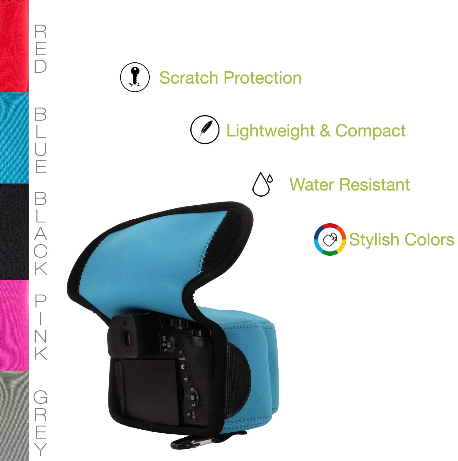 MegaGear Ultra Light Neoprene Camera Case Compatible with Leica V-Lux 5, Panasonic Lumix DC-FZ1000 II
