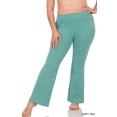 thumbnail image 1 of CHUANK Womens & Plus Stretch Cotton Fold-Over High Waist Bootcut Workout Flared Yoga Pants, 1 of 4