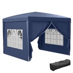 Outsunny 10'x10' Outdoor Pop Up Party Tent with Carrying Bag Blue