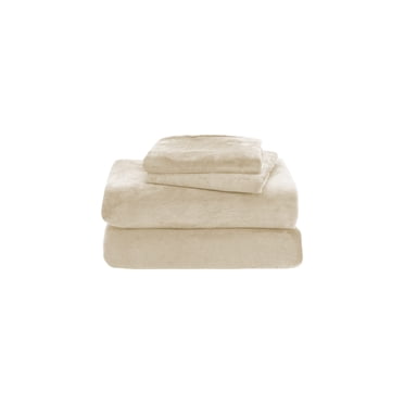 Maplenight Ensemble de Draps Simple en Flanelle de Velours Doux de Qualité Supérieure, Lot de 2 - Drap Plat et Taie d'Oreiller - Literie en Molleton Douillette, Chaude, Antistatique et Anti-Boulochage pour un Confort Ultime Beige
