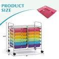 thumbnail image 3 of Costway 12 Drawers Rolling Cart Storage Scrapbook Paper Studio Organizer Bins Rainbow, 3 of 10