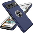 thumbnail image 1 of KOMI Pixel 7 Case, Google Pixel 7 Case with HD Screen Protector, Shockproof Google Pixel 7 Phone Case with 360° Magnetic Ring Holder Kickstand Phone Case for Google Pixel 7 Blue, 1 of 5