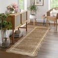 thumbnail image 3 of Scalloped Washable Runner Rugs for Hallway 2x6 Kitchen Runner Rug, Non Sip Bathroom Soft Rug Runner, Low Pile Modern Abstract Scalloped Indoor Carpet for Entryway Laundry Room Foyer, Brown, 3 of 8
