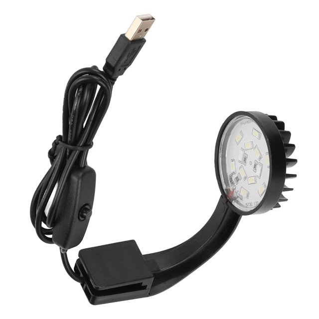 Fish Tank Clip Light 5W 5V 12 LEDs Blue White Light High Brightness Adjustable Angle USB Clamp Aquarium Light