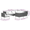 thumbnail image 4 of vidaXL 10 Piece Garden Lounge Set with Cushions Poly Rattan Dark Grey, 4 of 5