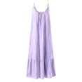 thumbnail image 2 of Innerwin Robe de Nuit Sans Manches pour Femme, Robe de Nuit de Fête, Couleur Unie, Ample, Violet, TTG, 2 of 6