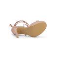 thumbnail image 3 of BLISSFUL STEP Sandales pour Femmes Talons Aiguilles Talons Plateforme Sandales à Lacets Nude 10, 3 of 8