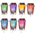 thumbnail image 2 of T-Shirt pour Femmes à Manches Courtes, Col Rond, Haut Dégradé, T-Shirt Décontracté à Col, T-Shirt, Rose Rouge, G, 2 of 6